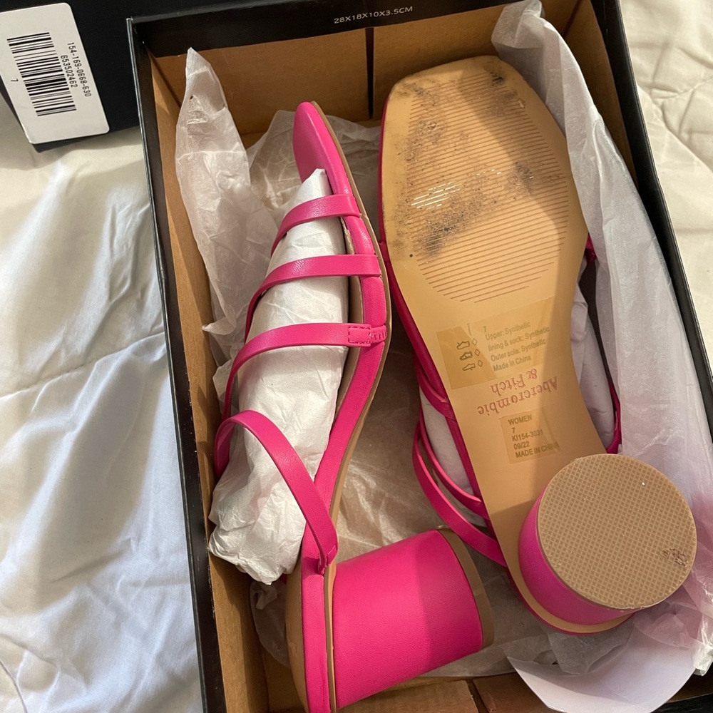 Abercrombie & Fitch Limited Edition Barbie Pink Heels | MSRP $80 - Picture 2 of 3